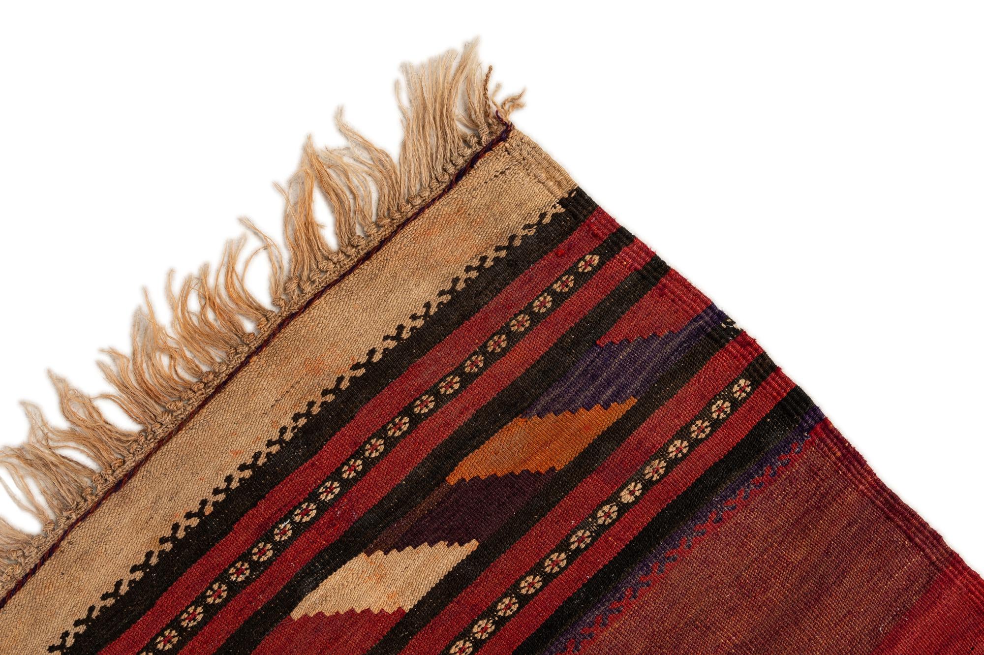 135cm x 375cm Tejido a mano Kilim Fars Alfombra Lana Pasillera