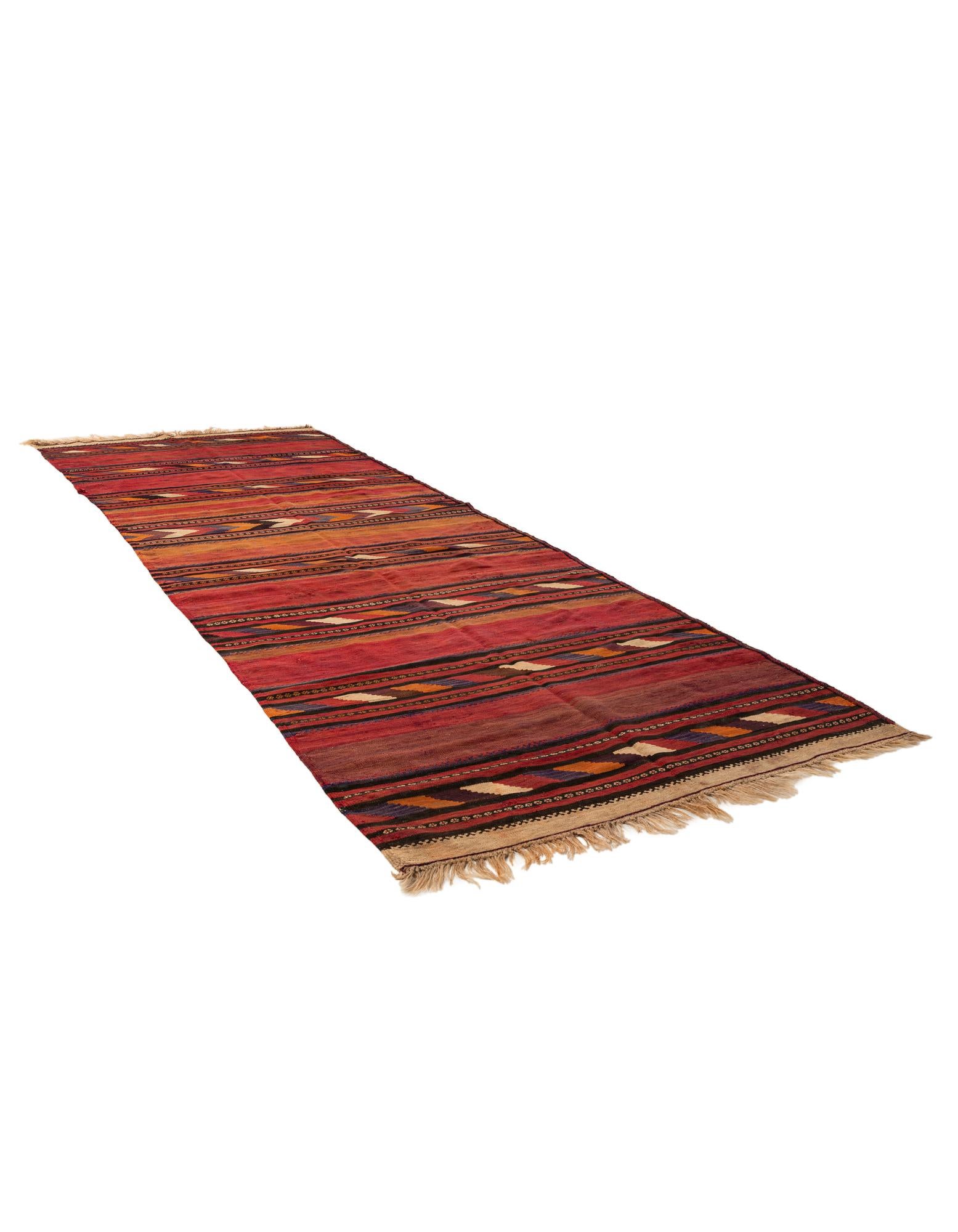 135cm x 375cm Tejido a mano Kilim Fars Alfombra Lana Pasillera