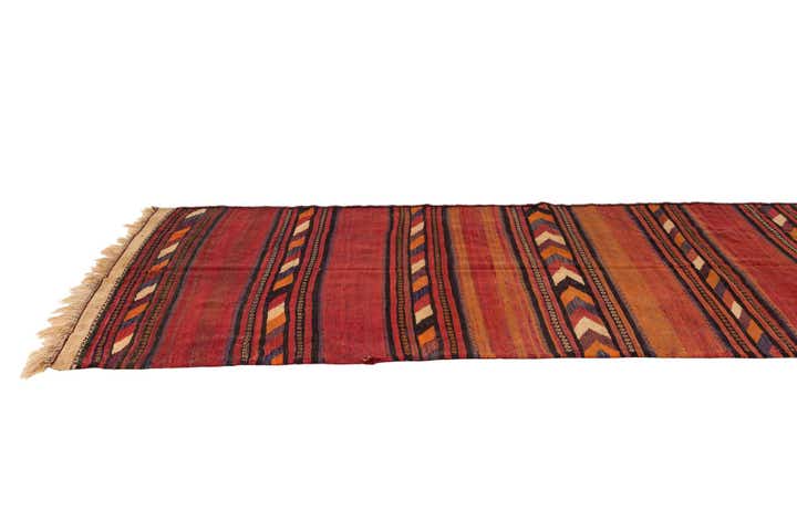 135cm x 375cm Hand Woven Kilim Fars Wool Runner Rug
