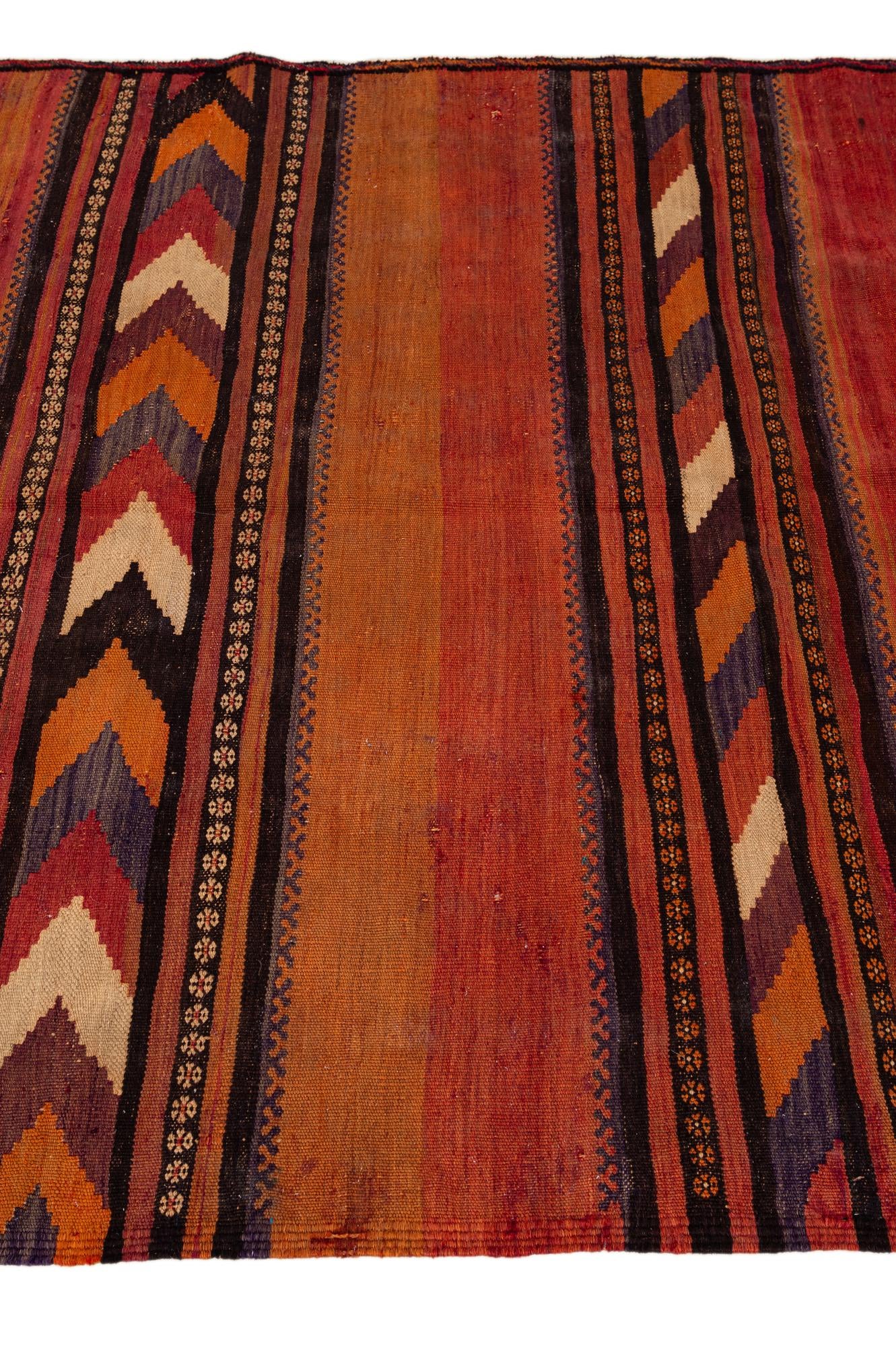 135cm x 375cm Tejido a mano Kilim Fars Alfombra Lana Pasillera