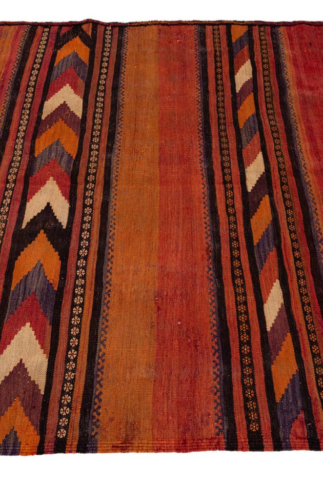 Detail image of 135cm x 375cm Hand Woven Kilim Fars Wool Runner Rug