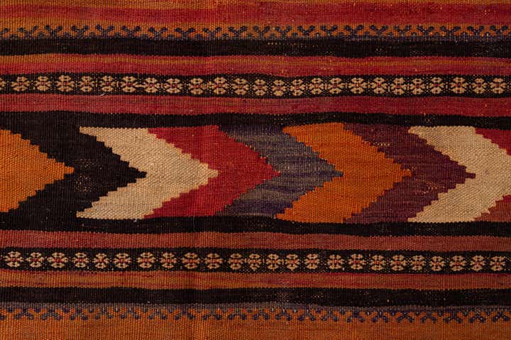 135cm x 375cm Hand Woven Kilim Fars Wool Runner Rug