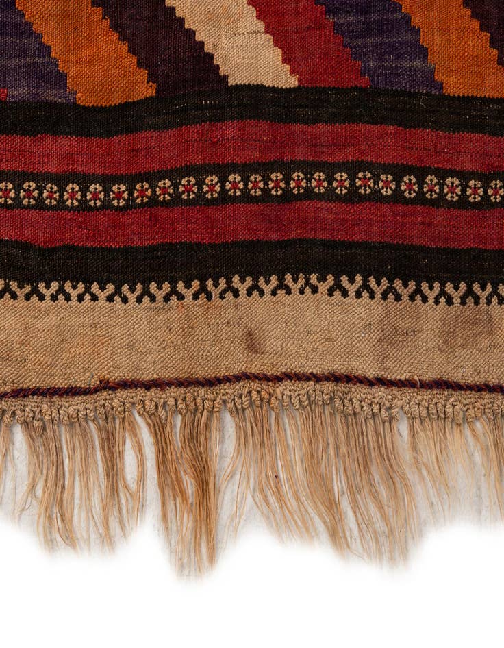 Detail image of 4' 6 x 12' 4  Hand Woven Kilim Fars Wool Runner Rug