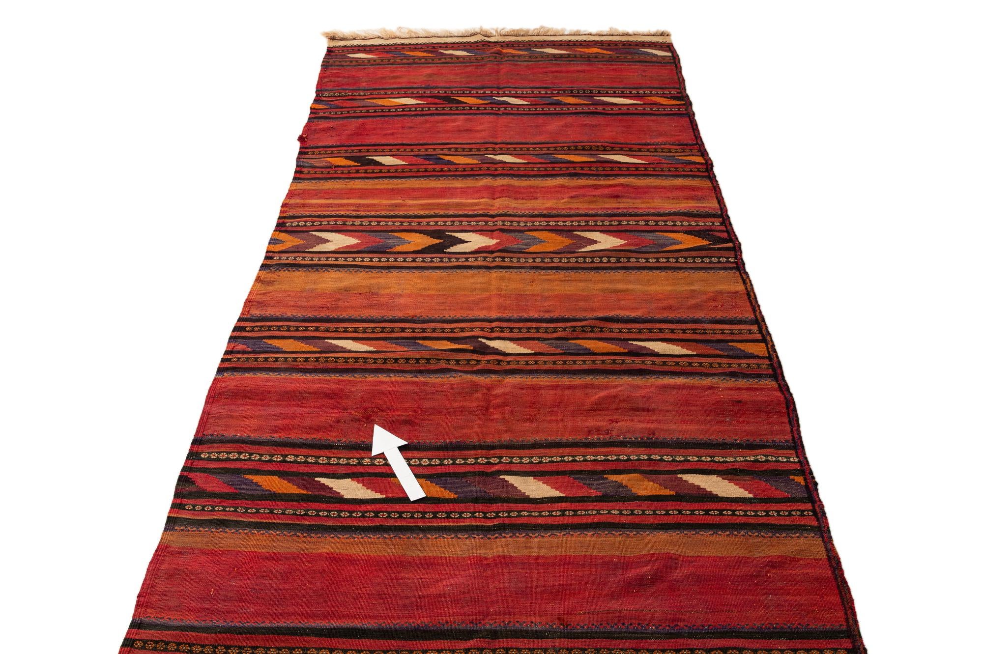 135cm x 375cm Tejido a mano Kilim Fars Alfombra Lana Pasillera