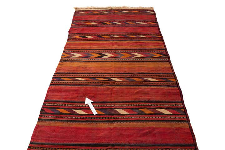 135cm x 375cm Hand Woven Kilim Fars Wool Runner Rug