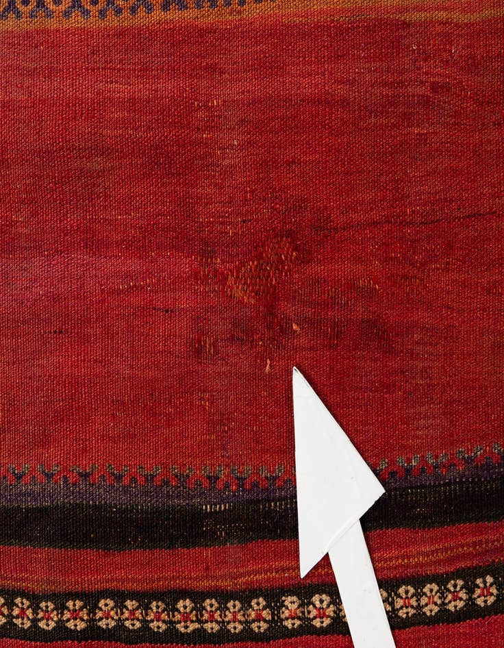 Detail image of 4' 6 x 12' 4  Hand Woven Kilim Fars Wool Runner Rug