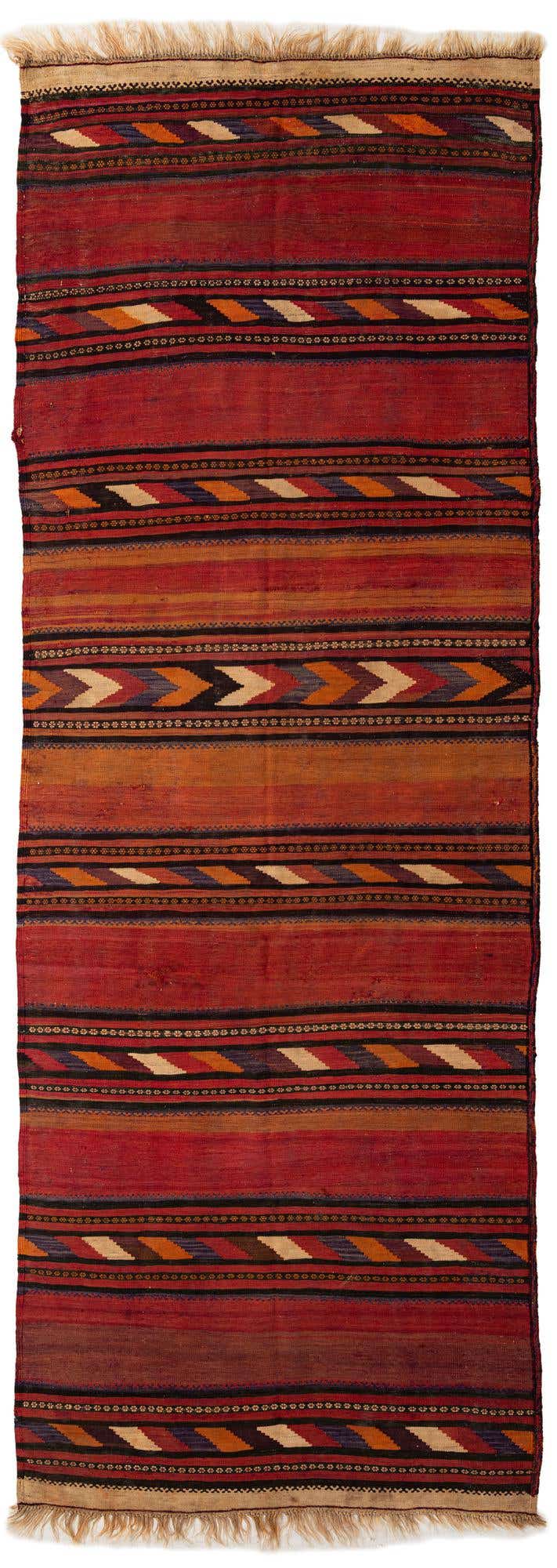 135cm x 375cm Hand Woven Kilim Fars Wool Runner Rug