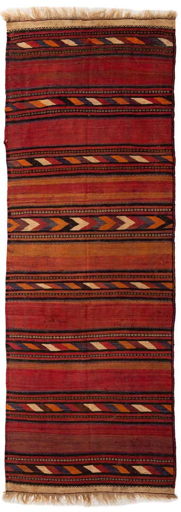 135cm x 375cm Hand Woven Kilim Fars Wool Runner Rug