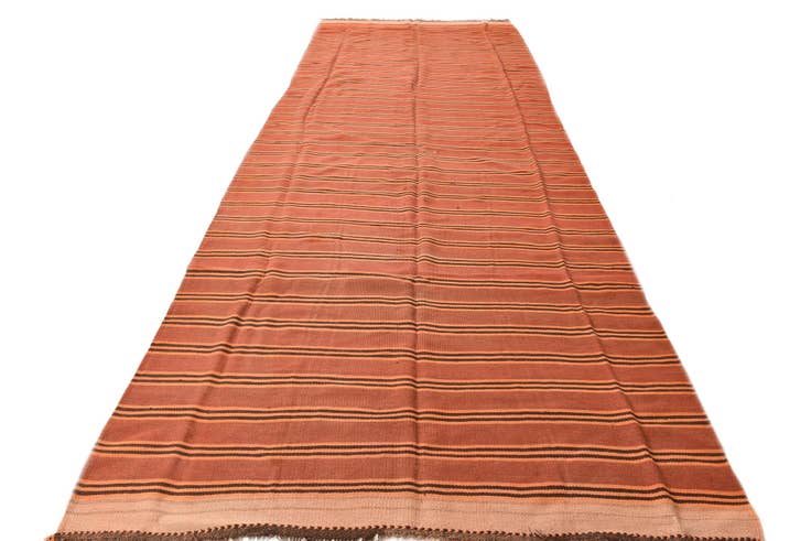 Detail image of 5' 2 x 13' 7 Hand Woven Kilim Fars Wool Runner Rug