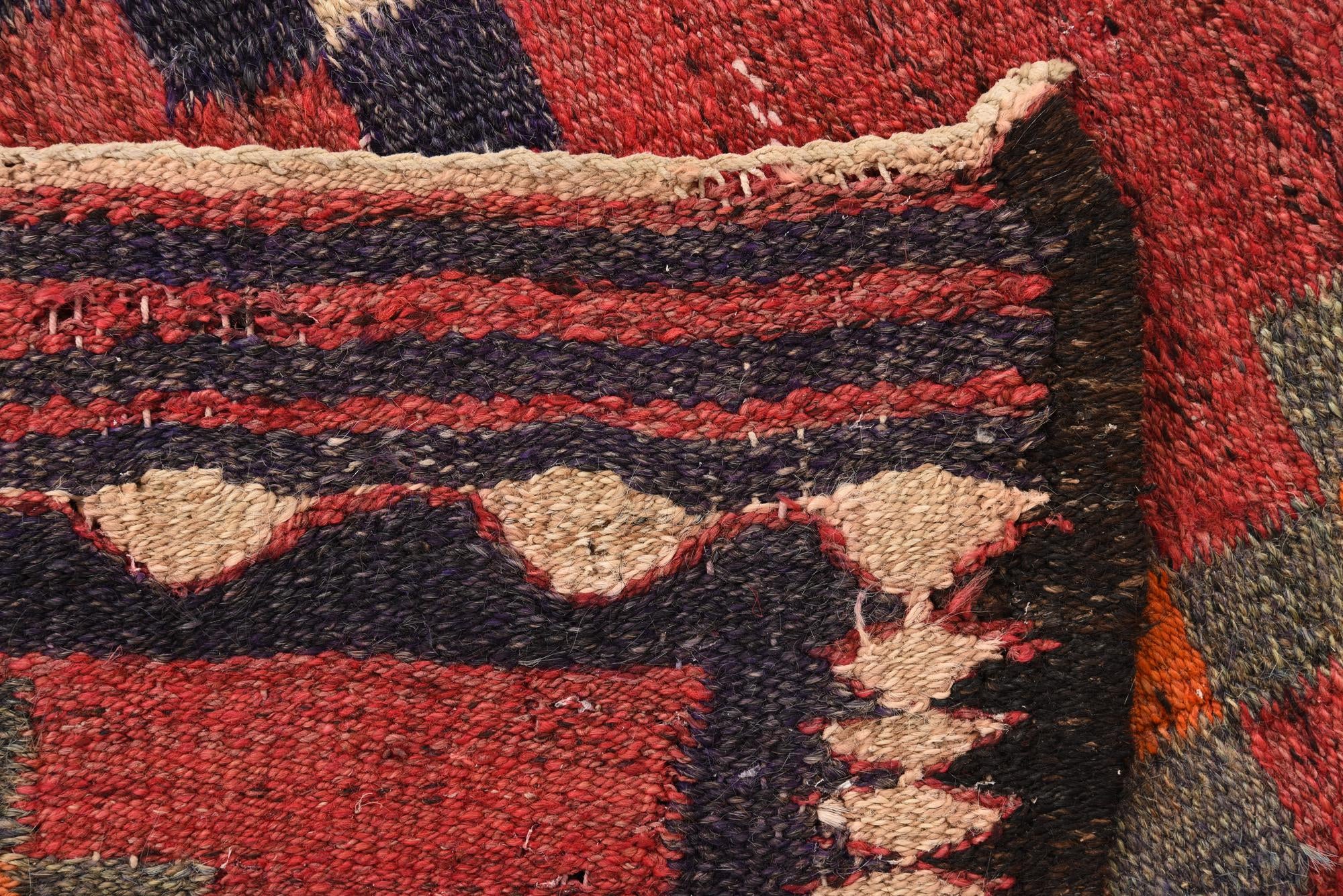4' x 8' 10 Hand Woven Kilim Fars Wool Runner Rug
