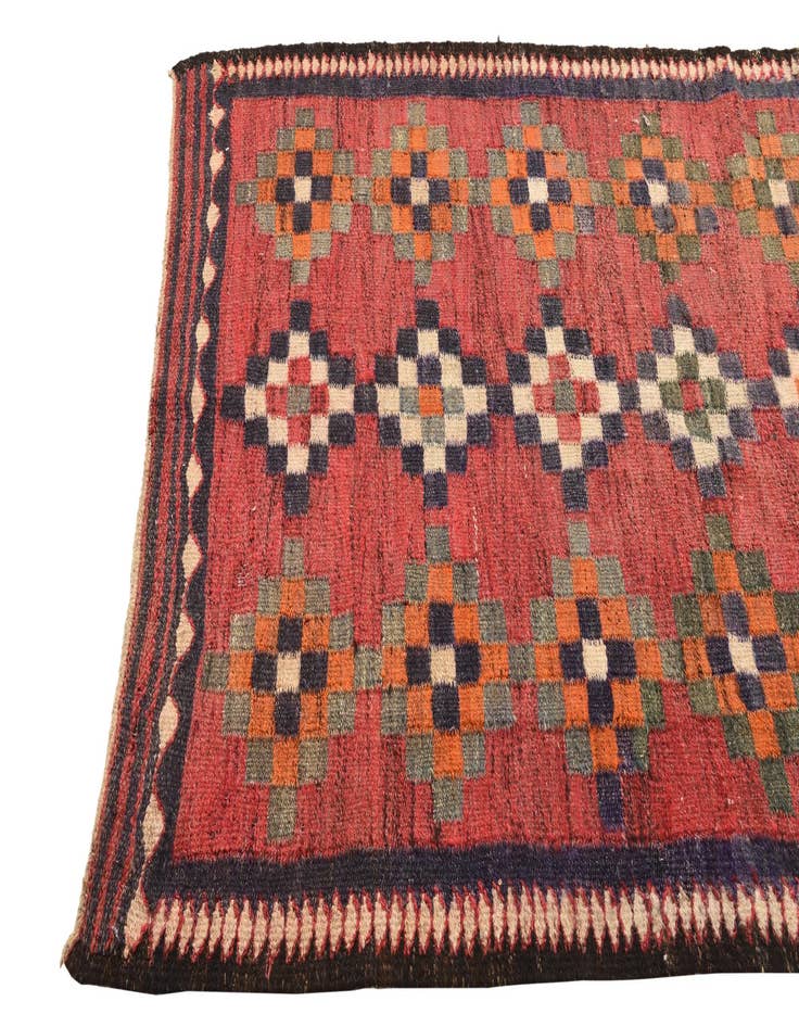 Detail image of 4' x 8' 10  Hand Woven Kilim Fars Wool Runner Rug