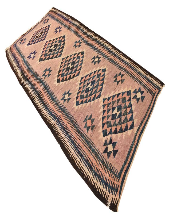 Detail image of 4' 7 x 9' 6  Hand Woven Kilim Fars Wool Runner Rug