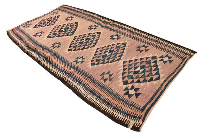 140cm x 290cm Handgewebt Kilim Fars Wolle Läufer Teppich