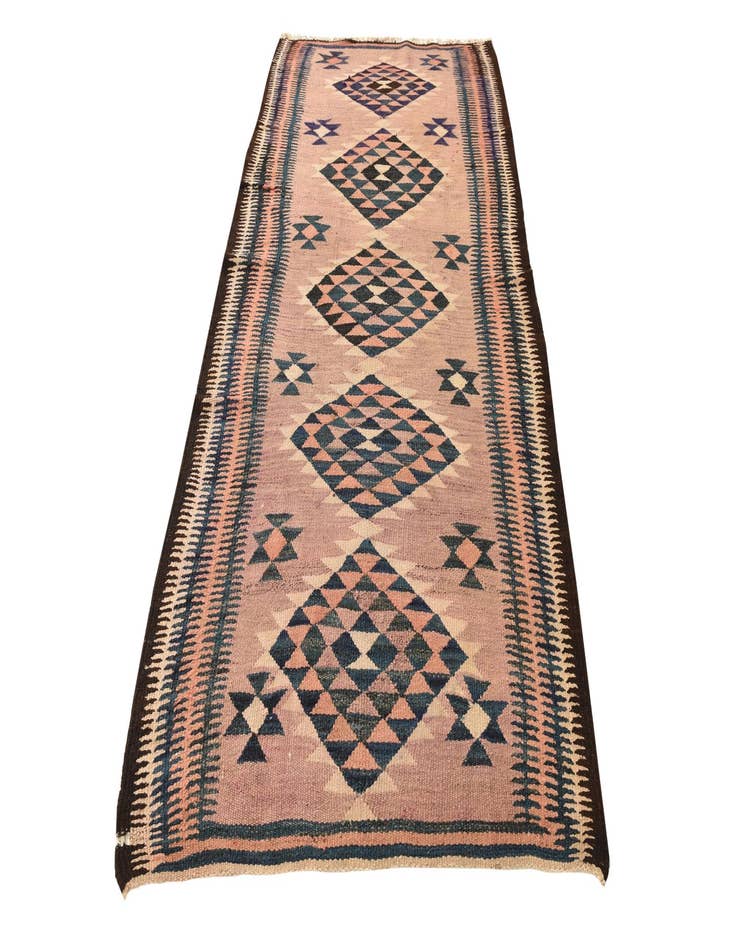 Detail image of 4' 7 x 9' 6  Hand Woven Kilim Fars Wool Runner Rug