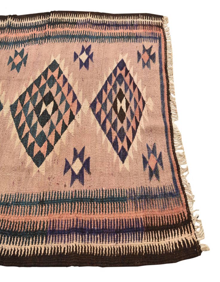 Detail image of 4' 7 x 9' 6  Hand Woven Kilim Fars Wool Runner Rug