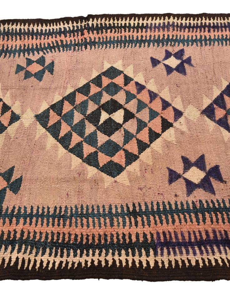 Detail image of 4' 7 x 9' 6  Hand Woven Kilim Fars Wool Runner Rug