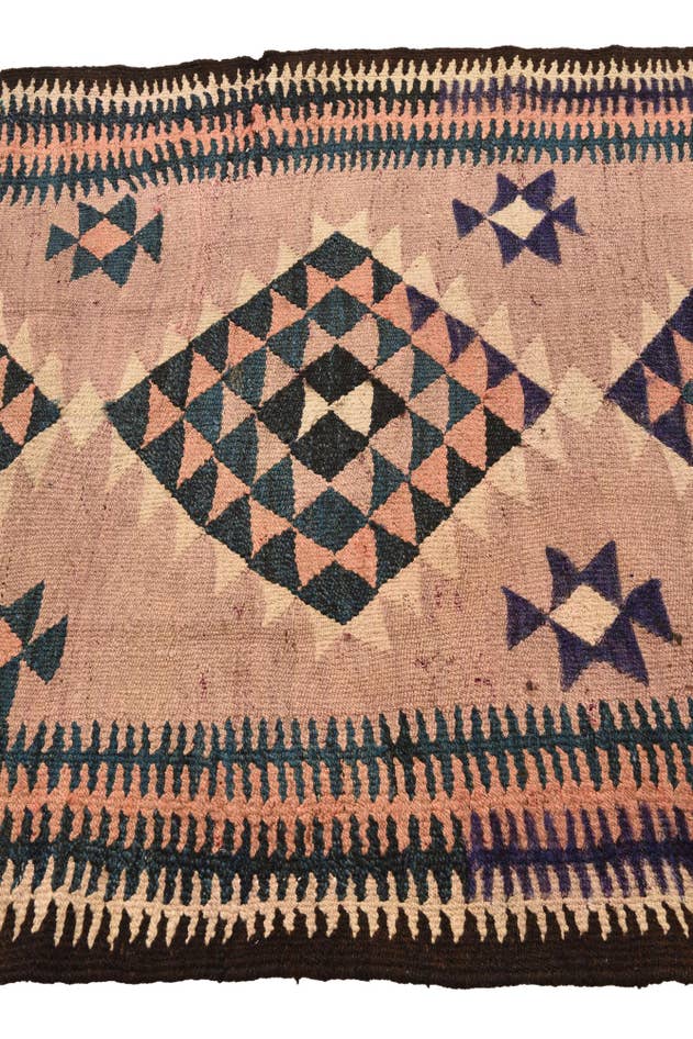 Detailansicht von 140cm x 290cm Handgewebt Kilim Fars Wolle Läufer Teppich