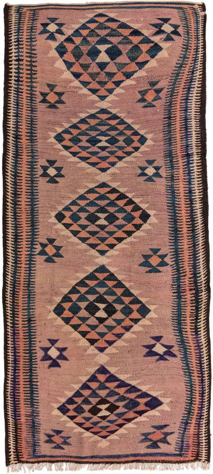 Detailansicht von 140cm x 290cm Handgewebt Kilim Fars Wolle Läufer Teppich