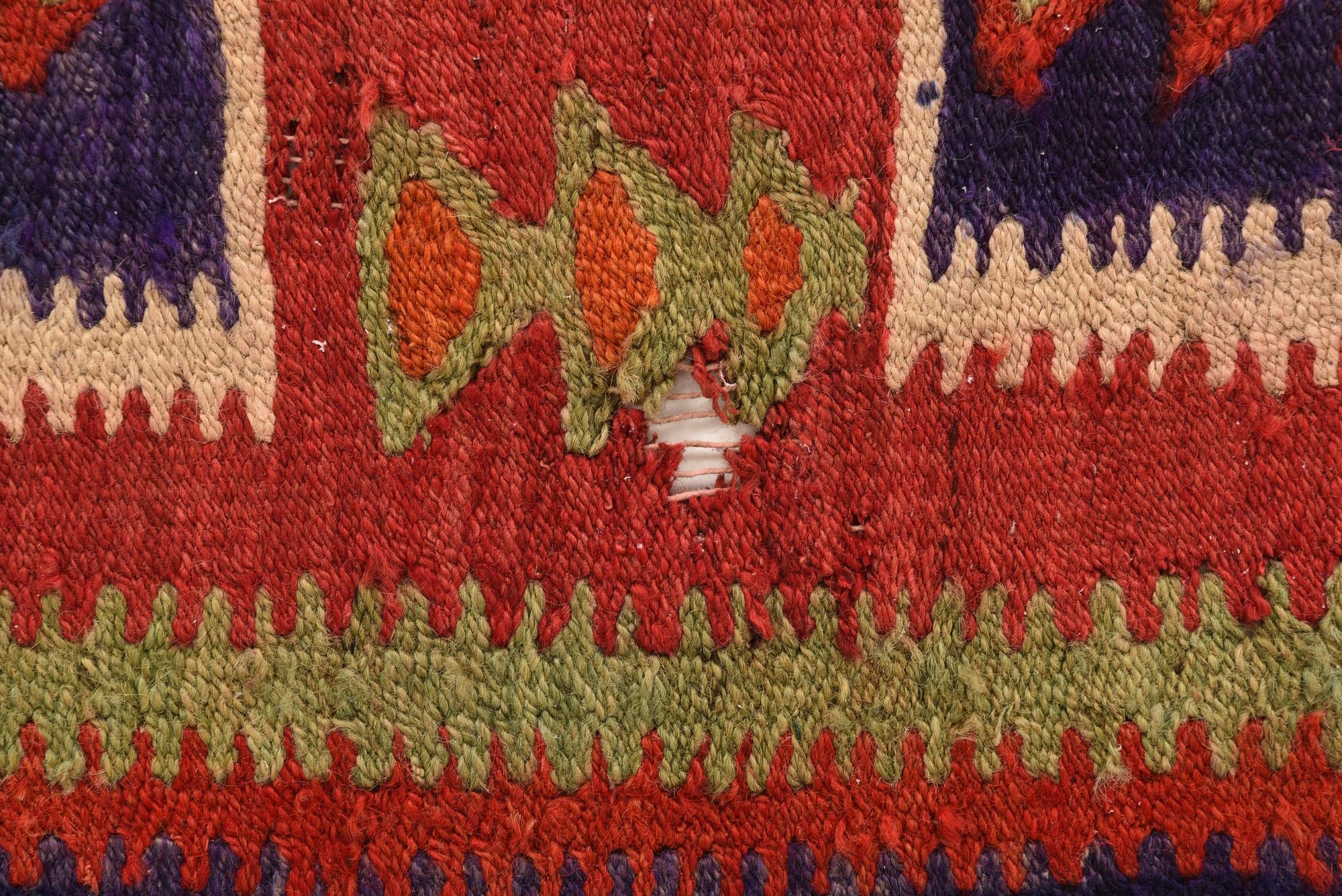 4' 2 x 9' 3 Hand Woven Kilim Fars Wool Runner Rug