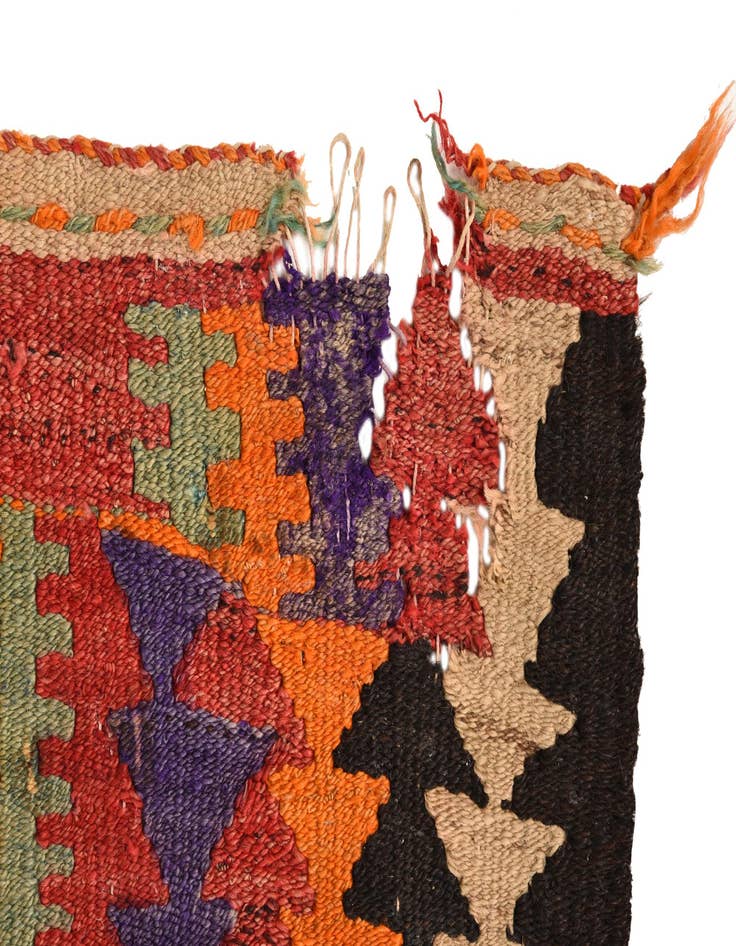 Detail image of 5' x 9' 6  Hand Woven Kilim Fars Wool Runner Rug