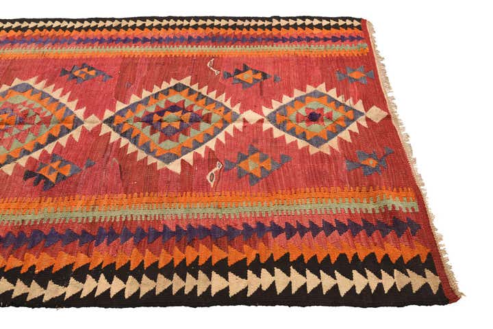 5' x 9' 6 Hand Woven Kilim Fars Wool Runner Rug