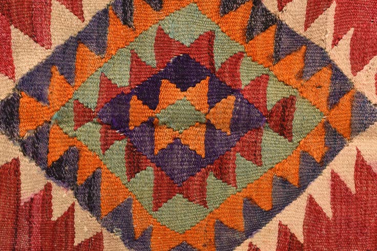 Detail image of 5' x 9' 6 Hand Woven Kilim Fars Wool Runner Rug
