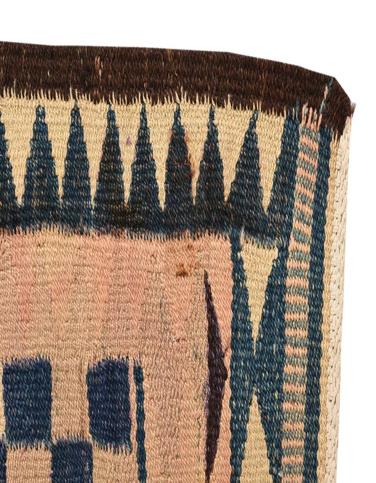Detail image of 4' 2 x 8'  Hand Woven Kilim Fars Wool Runner Rug