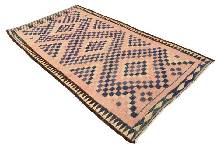 Detail image of 4' 2 x 8' Hand Woven Kilim Fars Wool Runner Rug