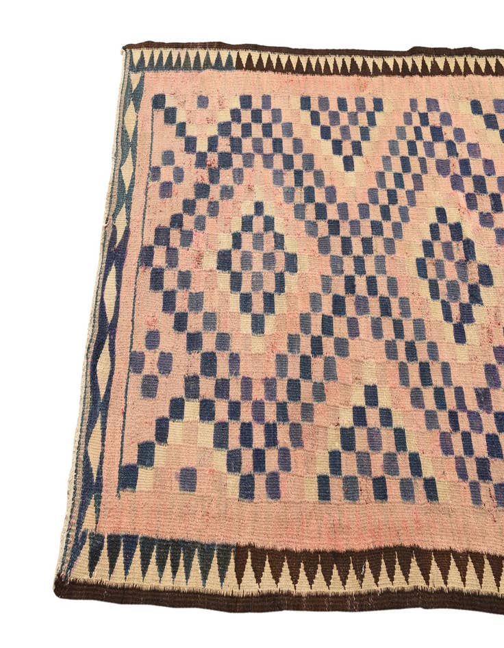 Detail image of 4' 2 x 8'  Hand Woven Kilim Fars Wool Runner Rug