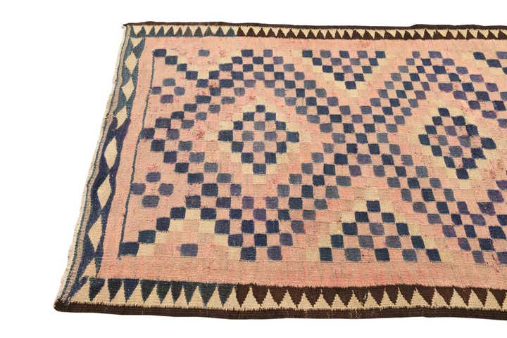 4' 2 x 8' Hand Woven Kilim Fars Wool Runner Rug