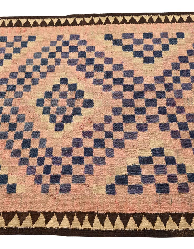 Detail image of 4' 2 x 8'  Hand Woven Kilim Fars Wool Runner Rug