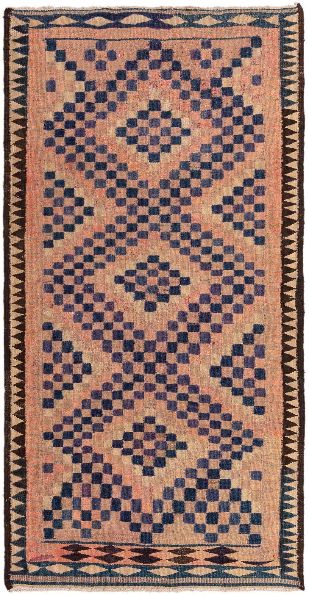 4' 2 x 8' Hand Woven Kilim Fars Wool Runner Rug