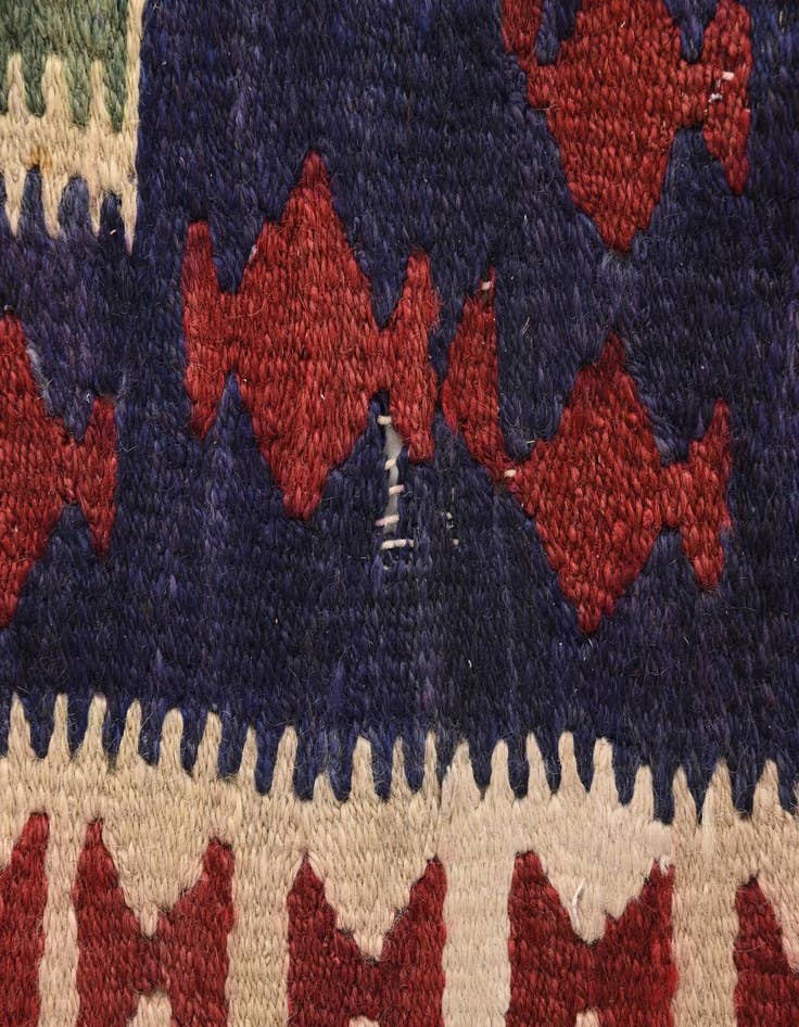 Detail image of 4' 2 x 10'  Hand Woven Kilim Fars Wool Runner Rug