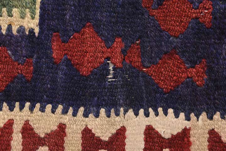 4' 2 x 10' Hand Woven Kilim Fars Wool Runner Rug