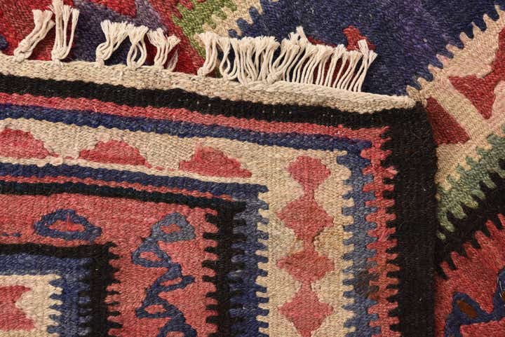 4' 2 x 10' Hand Woven Kilim Fars Wool Runner Rug