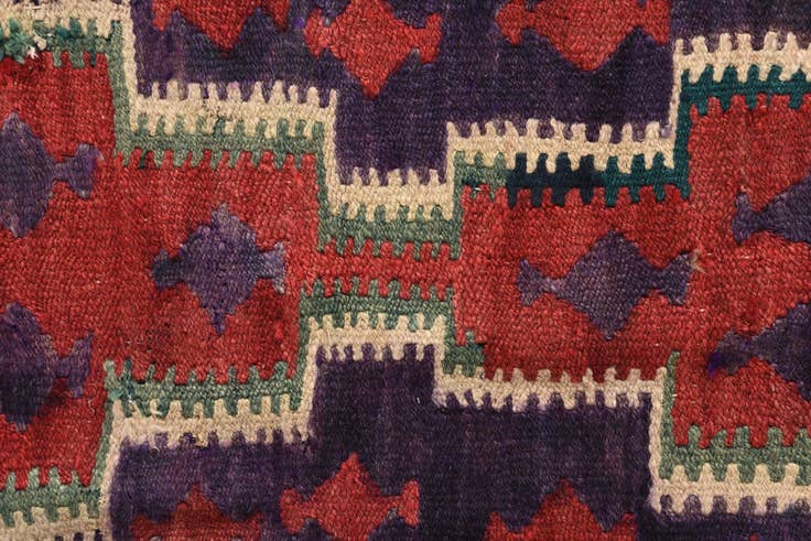 Detail image of 4' 2 x 10' Hand Woven Kilim Fars Wool Runner Rug
