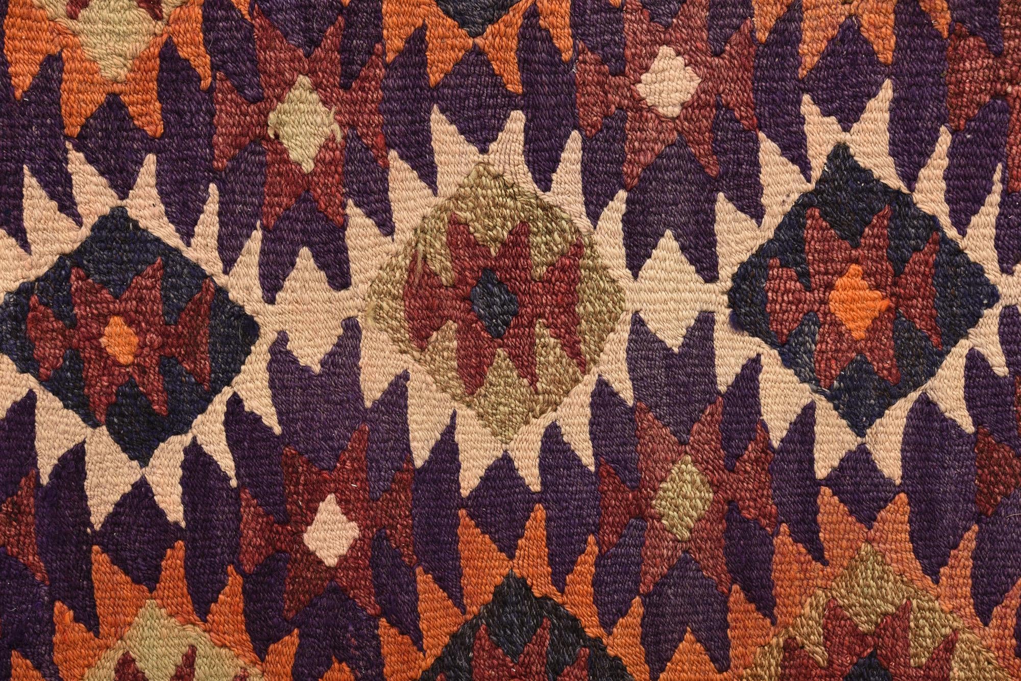 4' 4 x 10' 6 Hand Woven Kilim Fars Wool Runner Rug