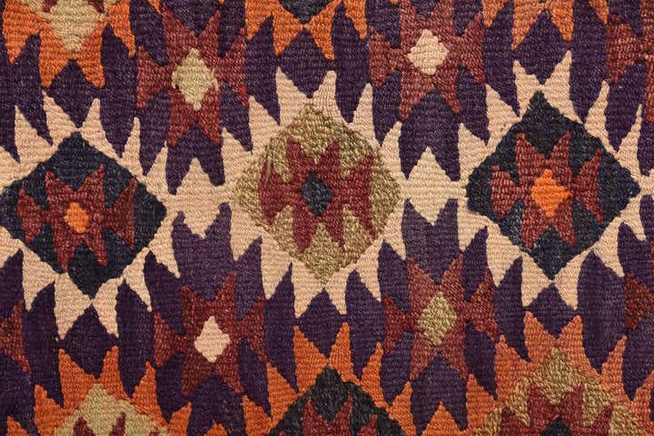 4' 4 x 10' 6 Hand Woven Kilim Fars Wool Runner Rug
