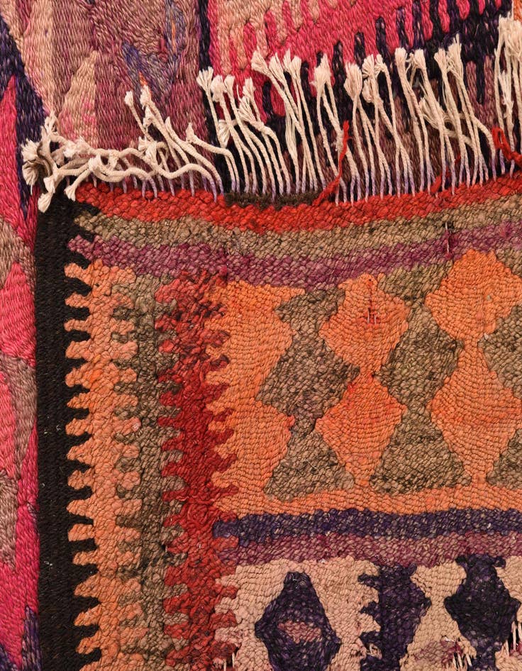 Detail image of 4' 6 x 9' 1 Hand Woven Kilim Fars Wool Runner Rug