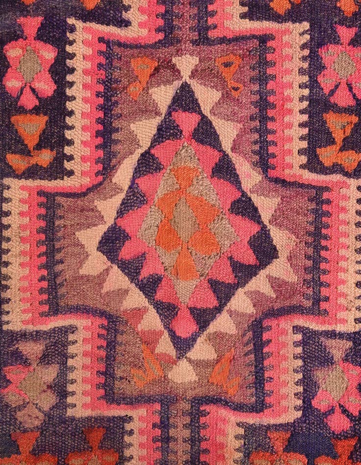 Detail image of 4' 6 x 9' 1 Hand Woven Kilim Fars Wool Runner Rug