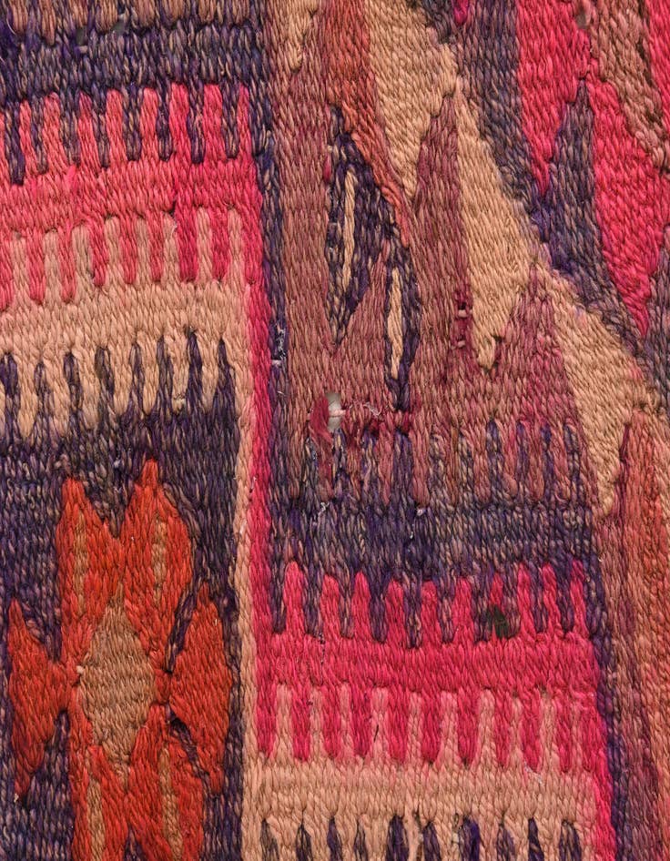 Detail image of 4' 6 x 9' 1 Hand Woven Kilim Fars Wool Runner Rug