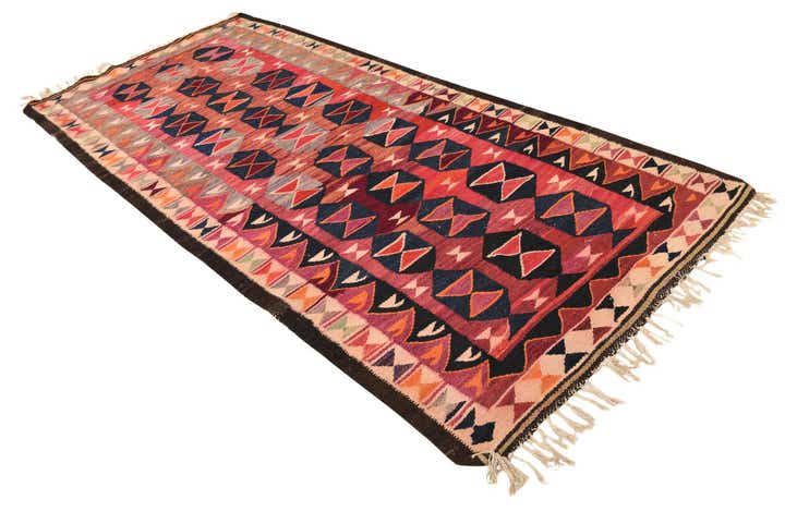 4' 7 x 9' 9 Hand Woven Kilim Fars Wool Runner Rug