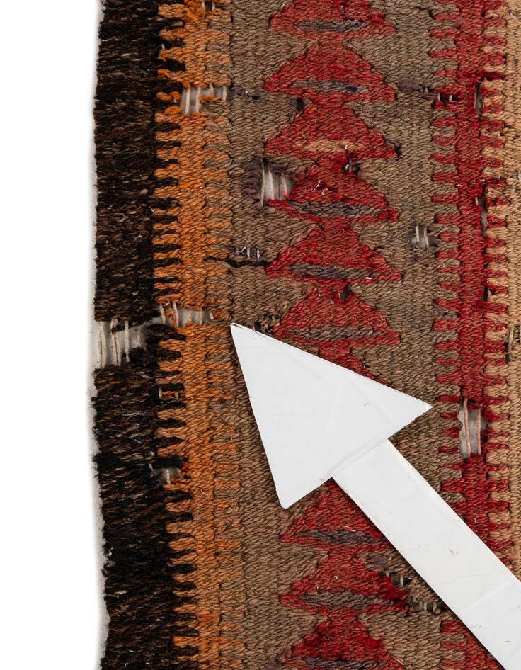 Detail image of 4' 8 x 10'  Hand Woven Kilim Fars Wool Runner Rug