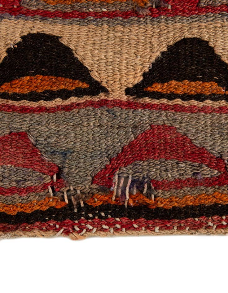 Detail image of 4' 8 x 10'  Hand Woven Kilim Fars Wool Runner Rug