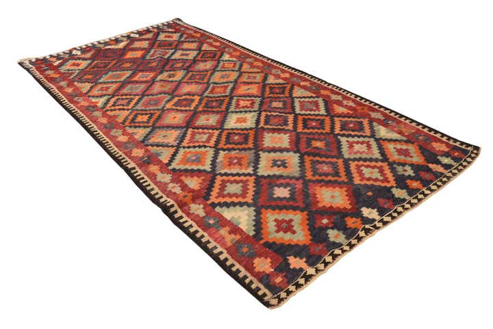 5' x 10' Hand Woven Kilim Fars Wool Runner Rug