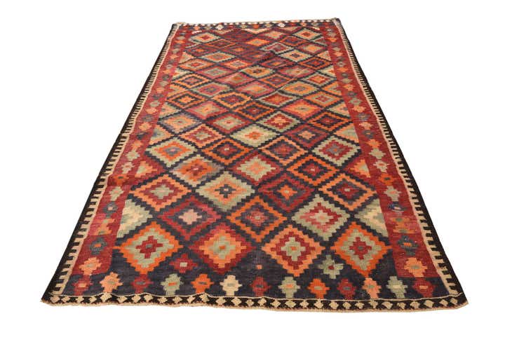 5' x 10' Hand Woven Kilim Fars Wool Runner Rug