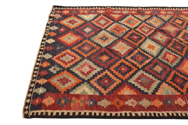 5' x 10' Hand Woven Kilim Fars Wool Runner Rug
