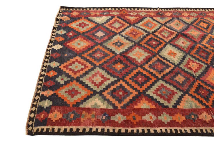 Detail image of 5' x 10' Hand Woven Kilim Fars Wool Runner Rug