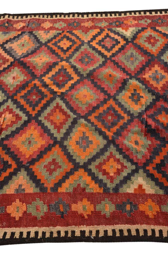 5' x 10' Hand Woven Kilim Fars Wool Runner Rug