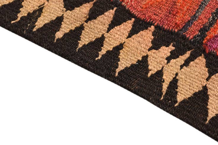 Detail image of 4' 4 x 9' 5 Hand Woven Kilim Fars Wool Runner Rug